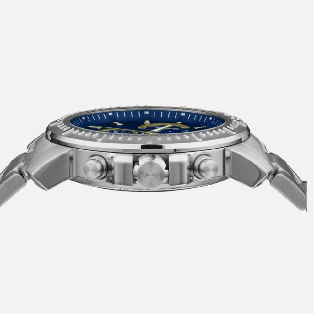Versace Mens Stainless Steel 45mm Bracelet Fashion Watch